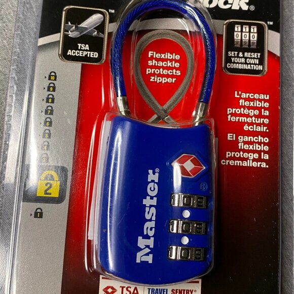 Master Lock 4688DBLU 1-3/16" Blue Set Your Own Combination TSA Luggage Lock - Picture 4 of 4